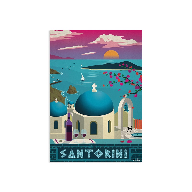 Alex Asfour Santorini Travel Poster