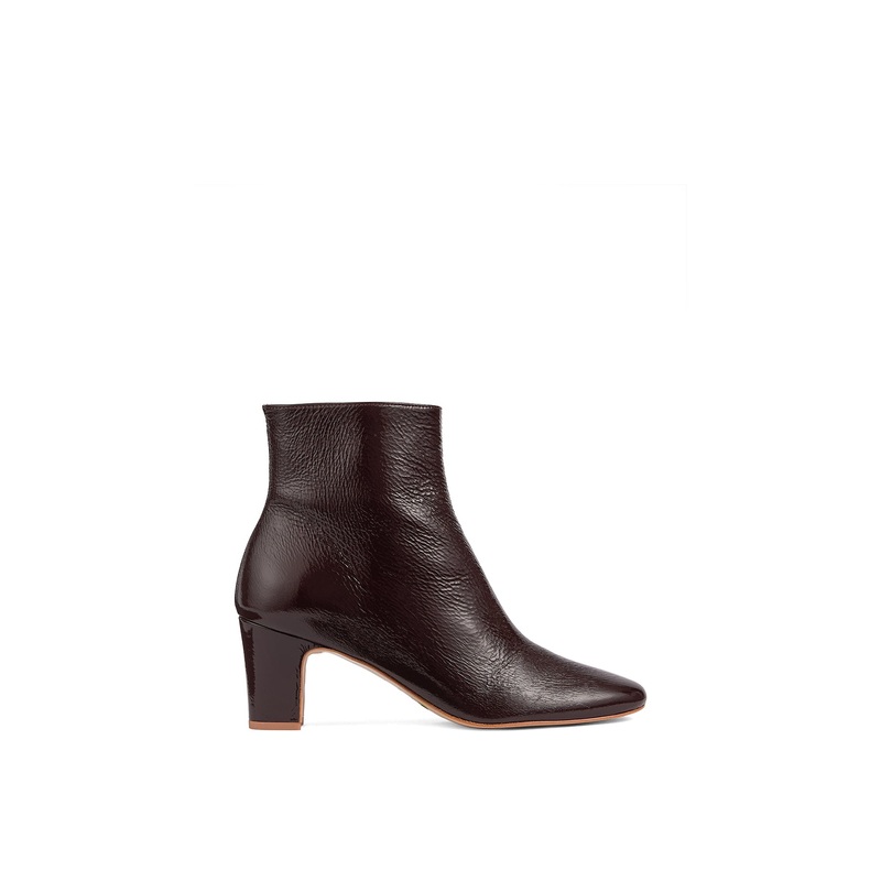 Conway Crinkled Patent Ankle Boots Burgundy Red