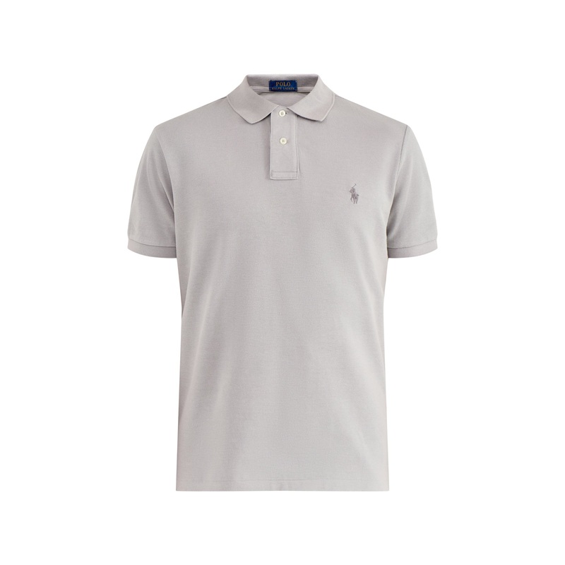 Custom Fit Cotton Polo Top Grey