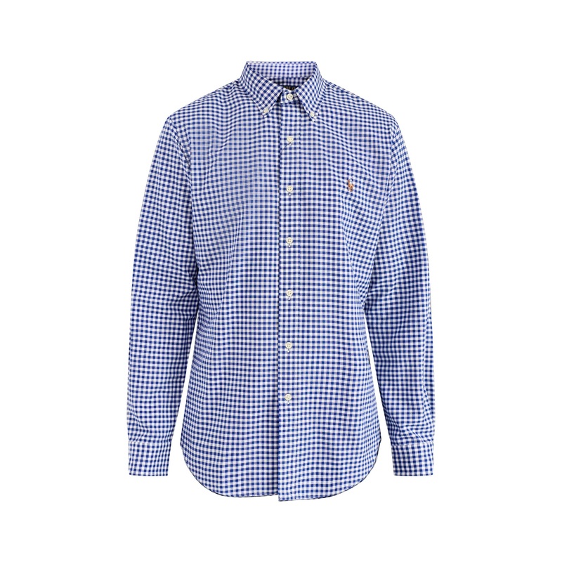 Custom Fit Oxford Check Shirt Blue
