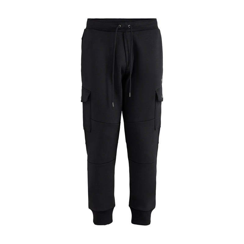 Double Knit Cargo Joggers Grey Black