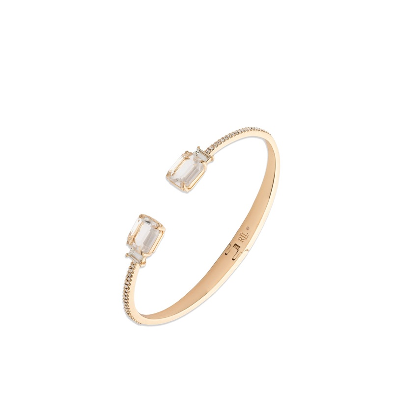 Gold Crystal Stone Bangle