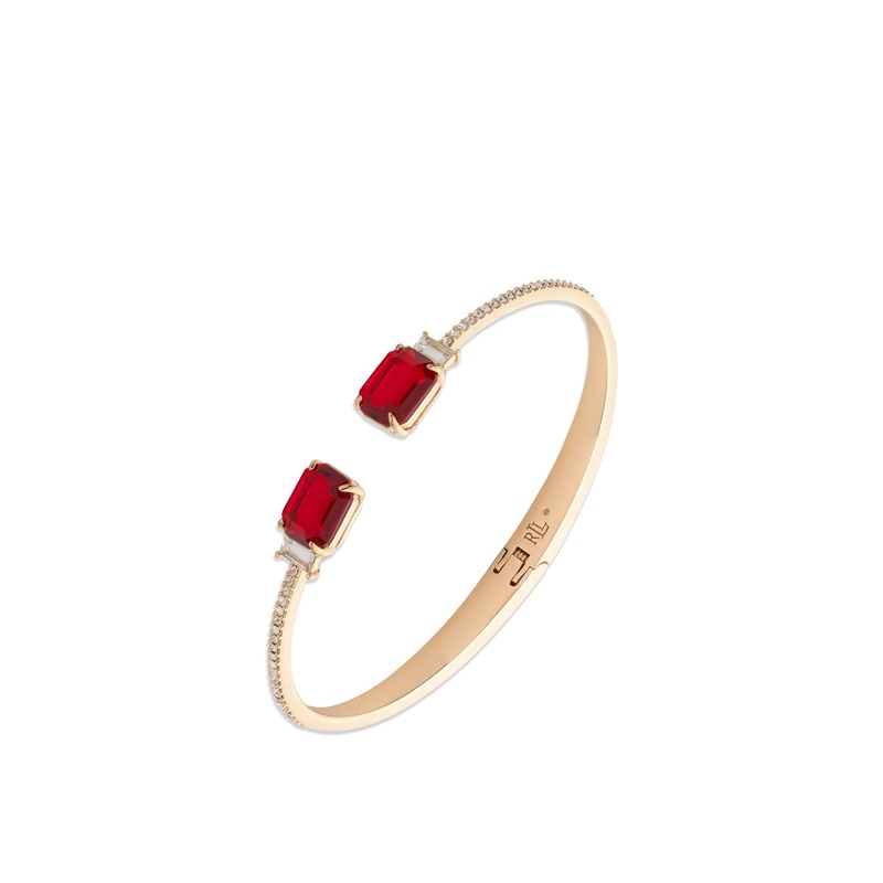 Gold Stone Bangle Siam Red