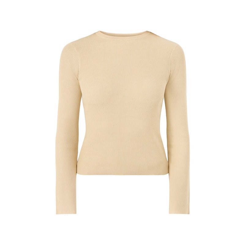 Jayla Long Sleeve Knit Top Beige