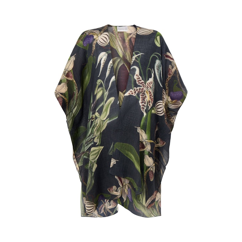 Orchid Wool Throw Black