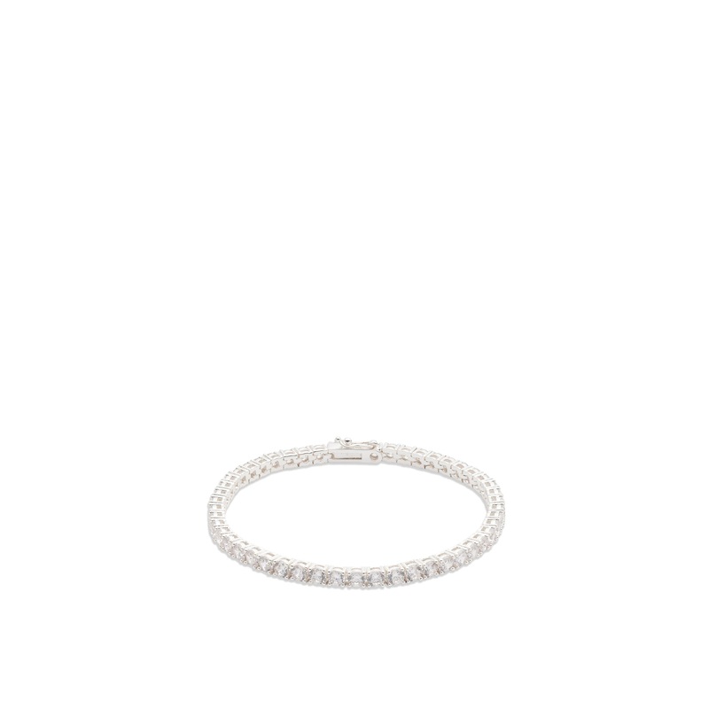 Silver Crystal Tennis Flex Bracelet 7.25in