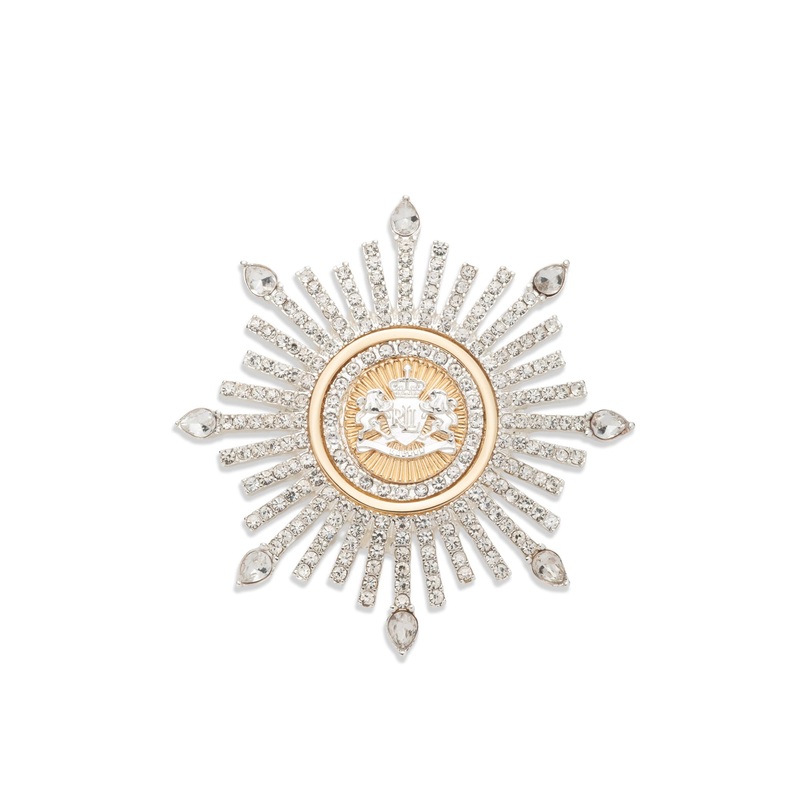 Two-Tone Crest Burst Brooch Pin