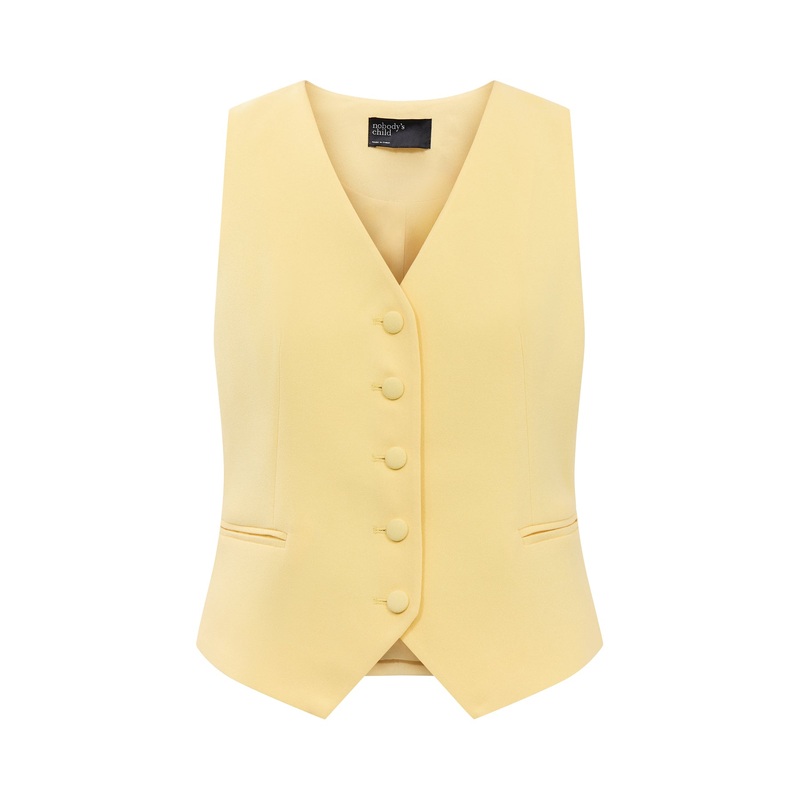 Butter Yellow Tailored Waistcoat