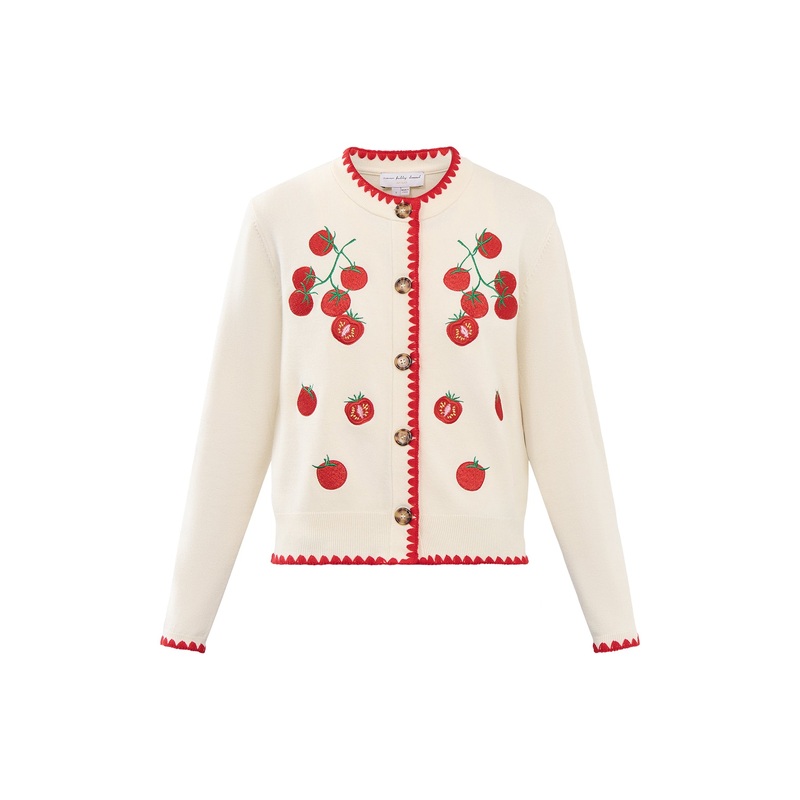 Tomato Embroidered Cardi