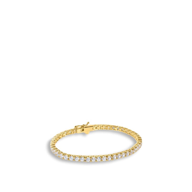 Vianne Round Prong Tennis Bracelet 18K Gold Vermeil 18cm