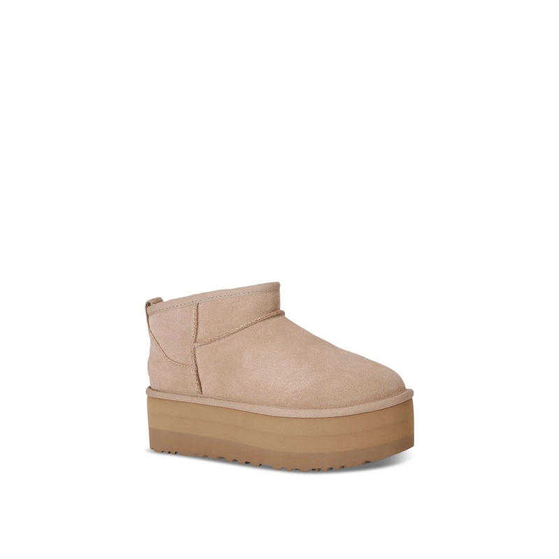 Womens Classic Ultra Mini Plaform Suede Ankle Boots
