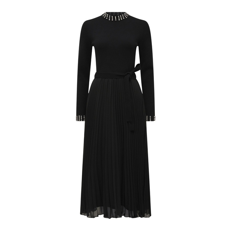 Giana Embellished Pleated Dress