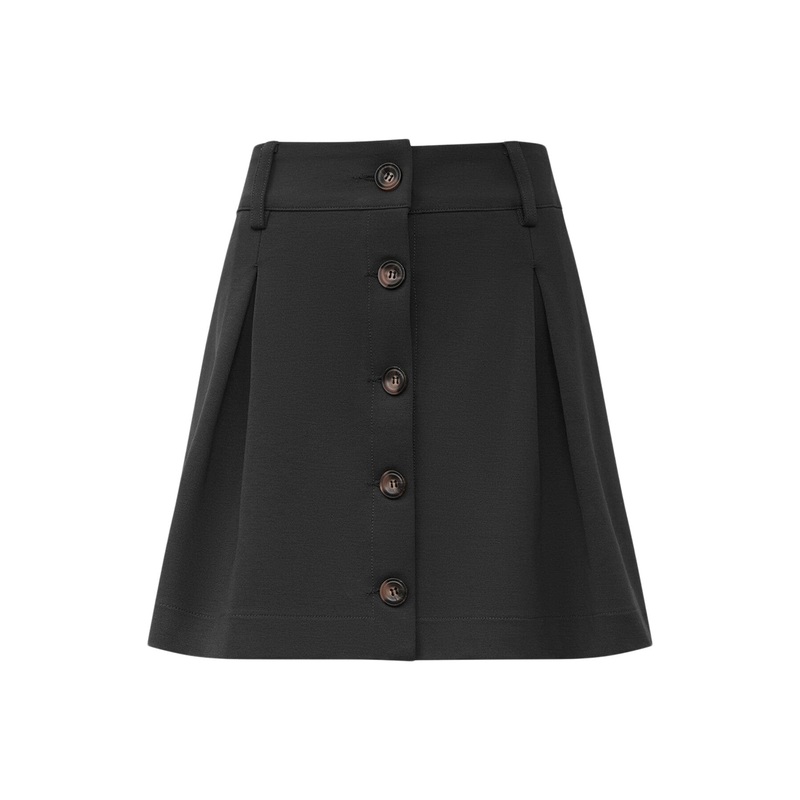 Pin Tuck Button Skirt