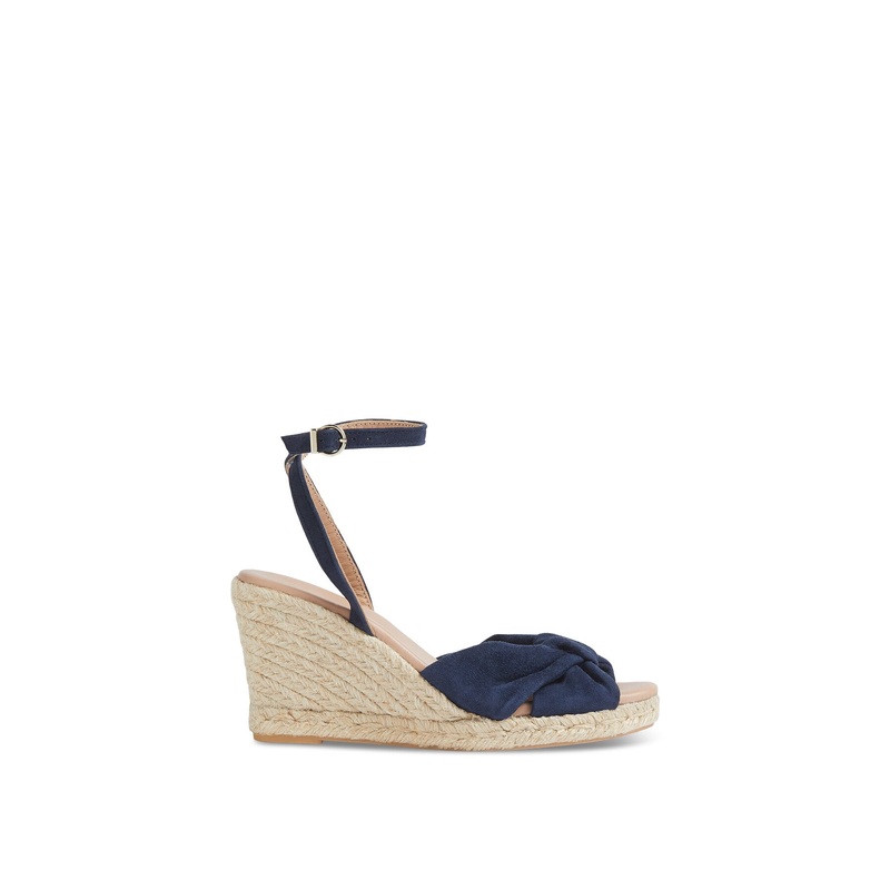 Angela Navy Suede Espadrille Sandals