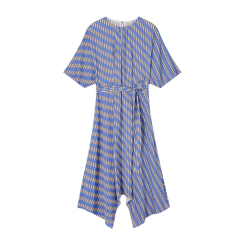 Anni Geometric Print Handkerchief Hem Dress