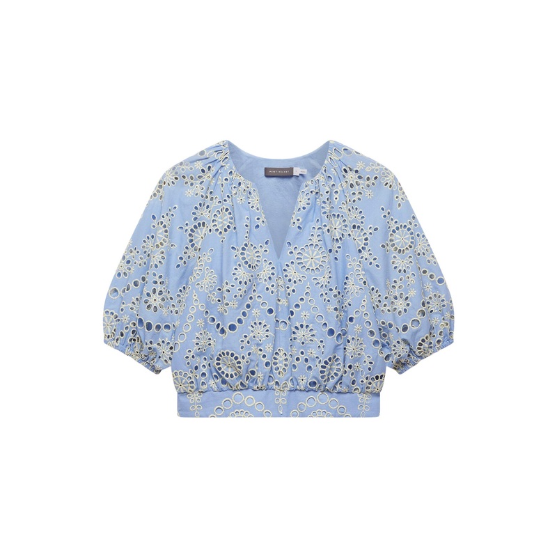 Broderie Puff Sleeve Top