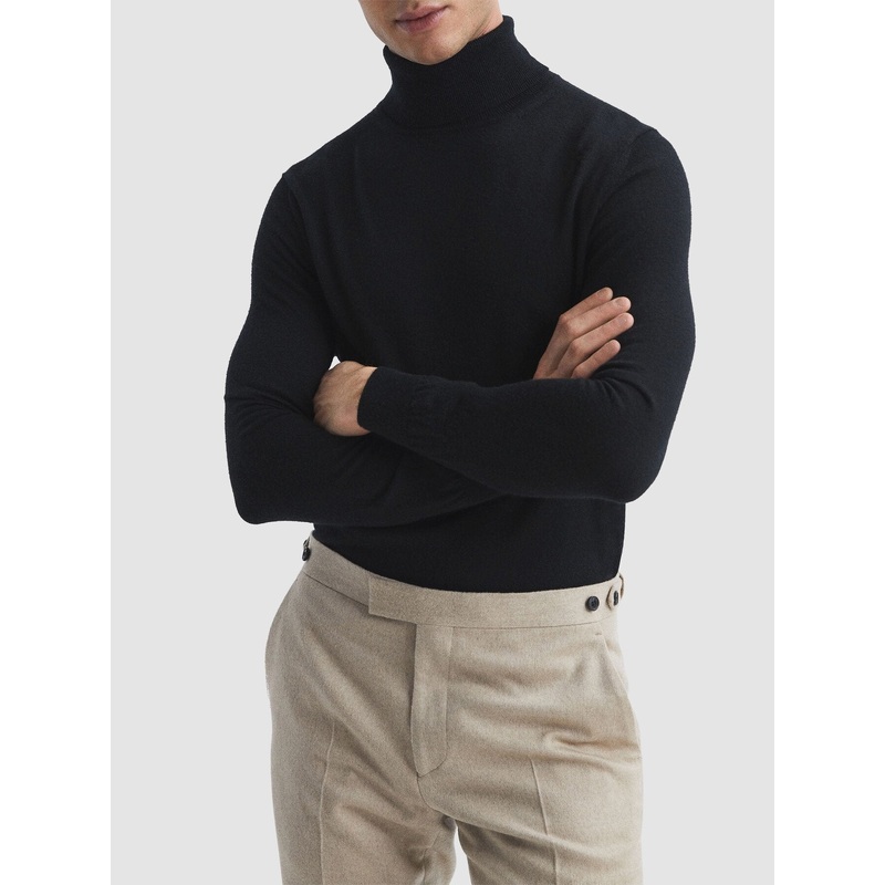 Caine Slim Fit Merino Wool Funnel Neck Jumper