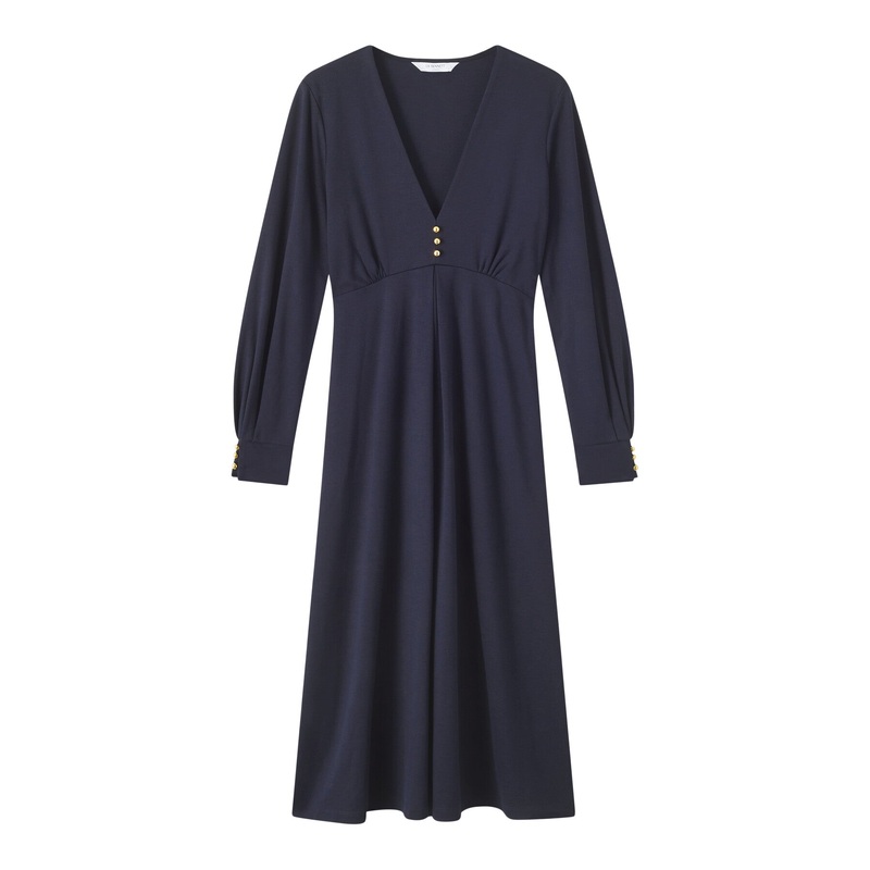 Jenny Navy Lenzing Ecovero Viscose Blend Dress
