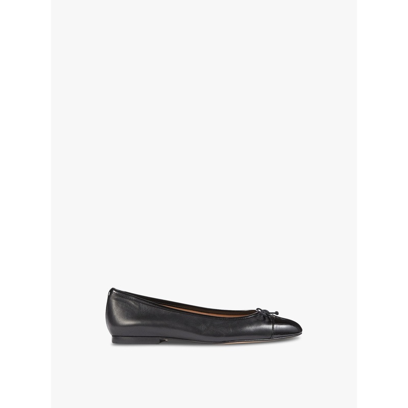 Kara Leather And Patent Toe Cap Ballerina Flats