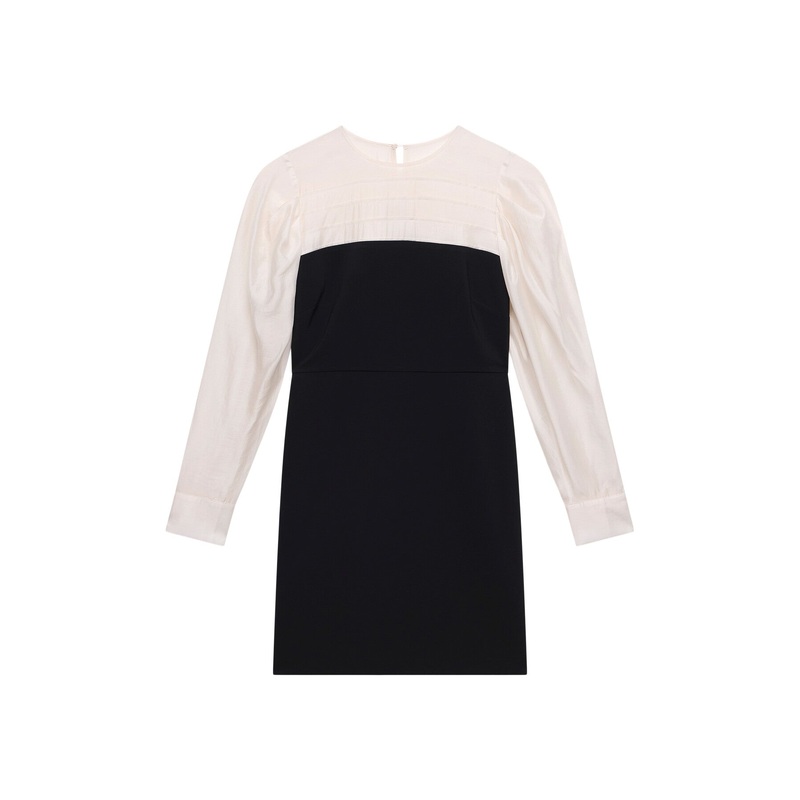 Long Sleeve Contrast Mini Dress