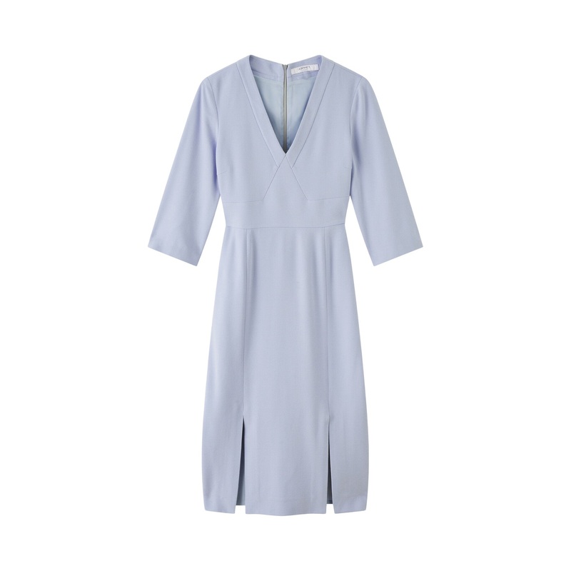 Sky Lenzing Ecovero Viscose Blend Crepe Dress