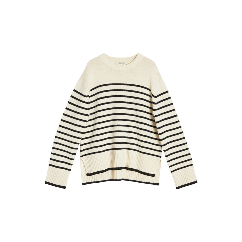 Breton Stripe Crew Jumper Cream