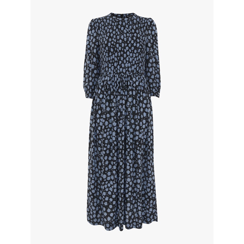 Dalmatian Shirred Midi Dress