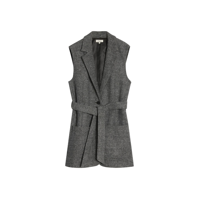Herringbone Sleeveless Jacket