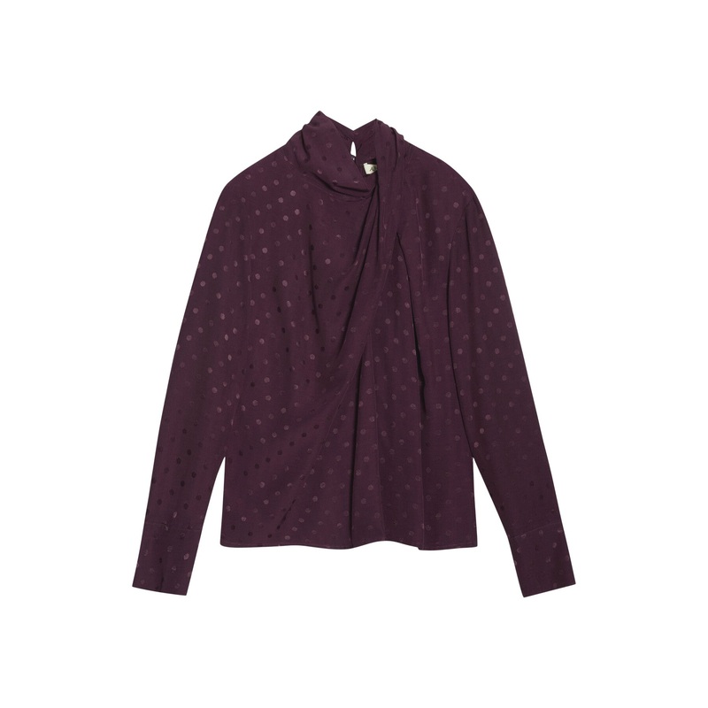 Jaquard  Twist Neck Top