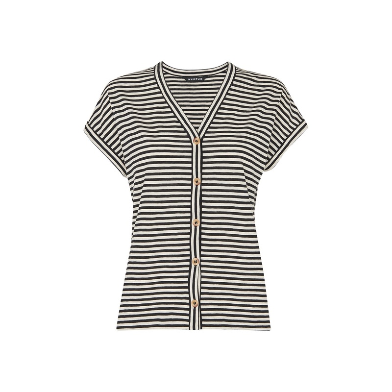 Jilly Stripe Button Top