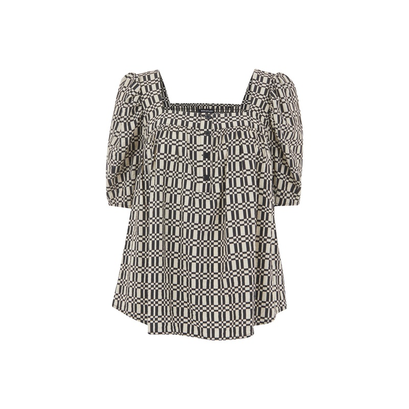 Link Check Square Neck Top