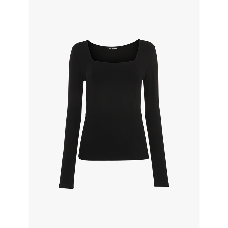 Square Neck Long Sleeve Top