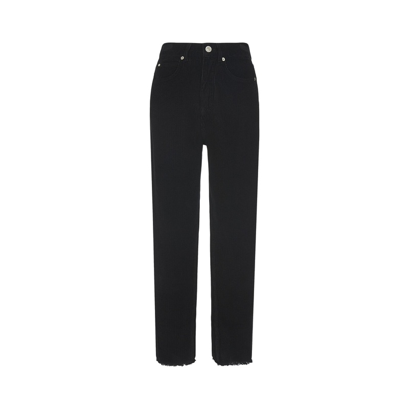 High Waist Cord Barrel Jean