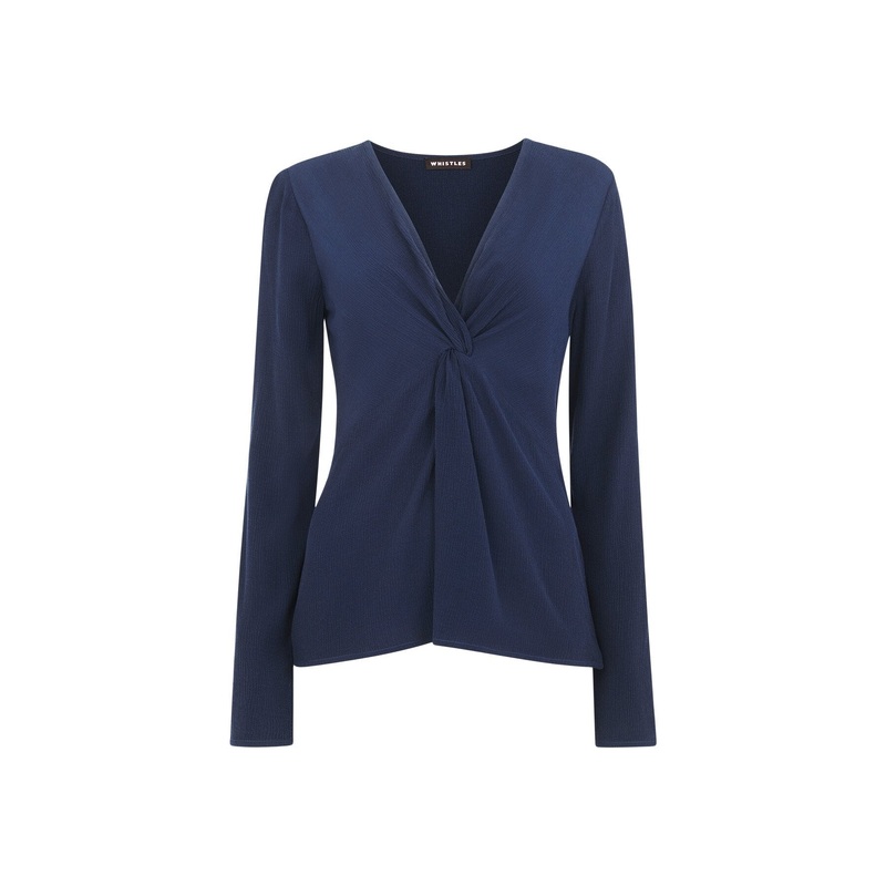 Twist Front Textured Top