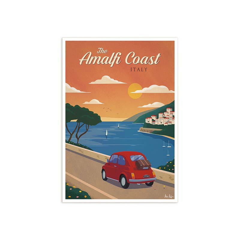 Alex Asfour Amalfi Coast Travel Poster