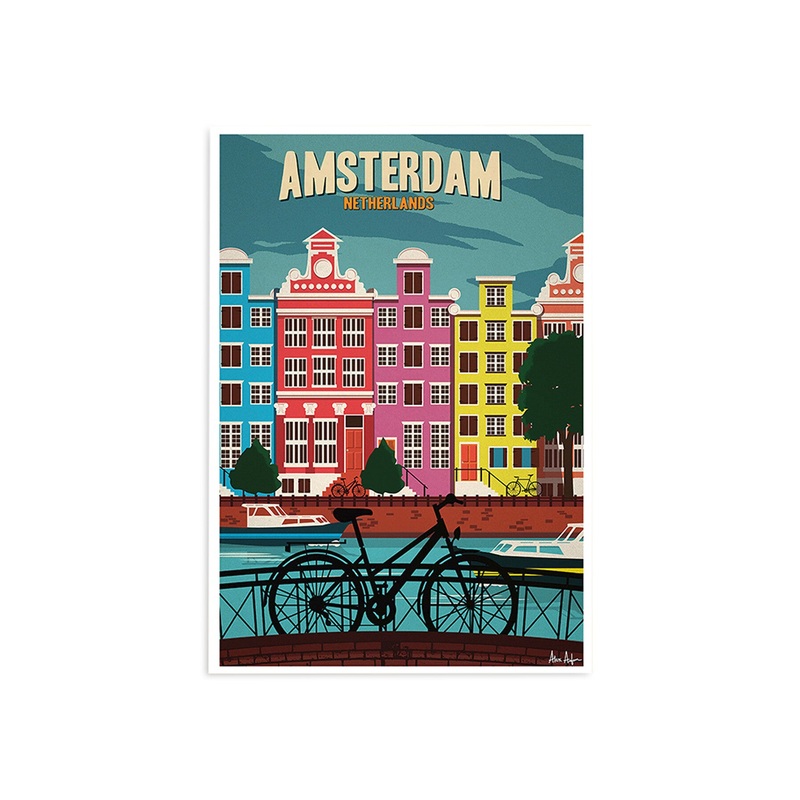 Alex Asfour Amsterdam Travel Poster