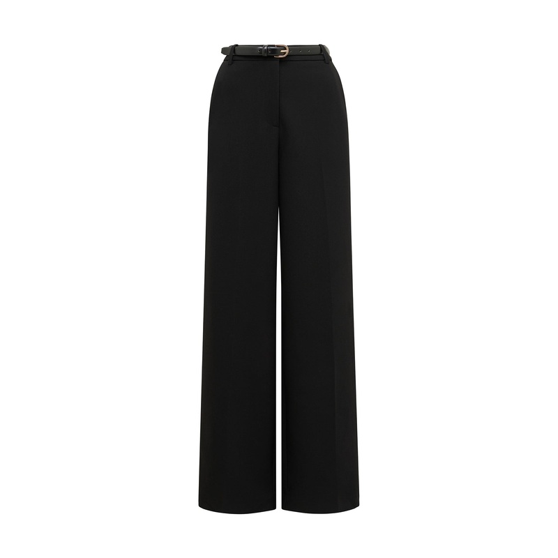 Alexandra Belted Wide Leg Pants Black