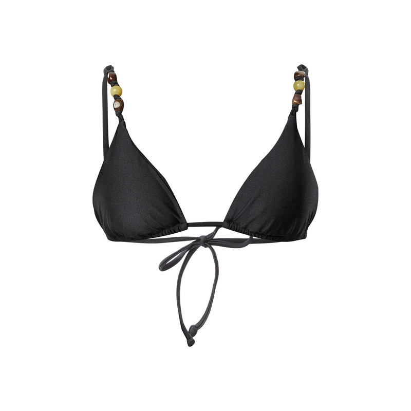 Slide Tri Black Solid Bikini Top