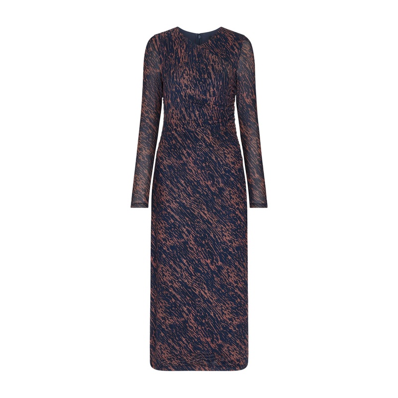 Abstract Marks Mesh Dress Blue