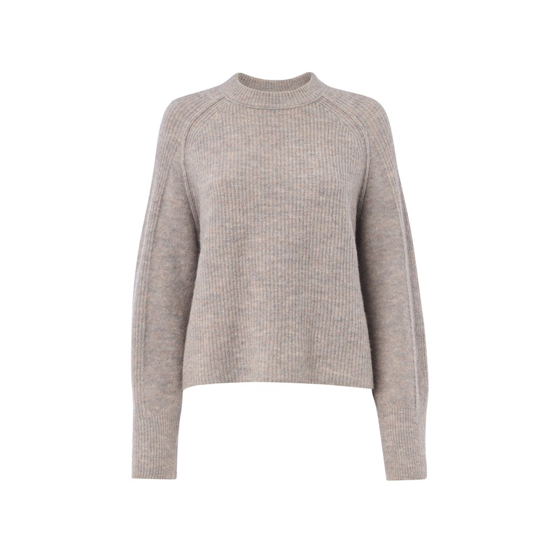 Aria Wool Mix Crew Knit Beige