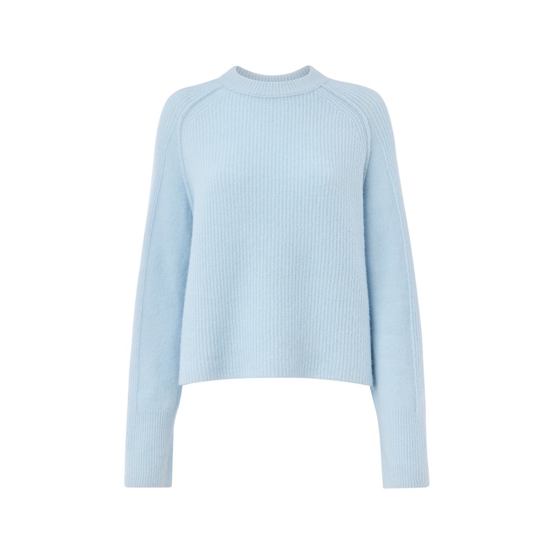 Aria Wool Mix Crew Knit Blue