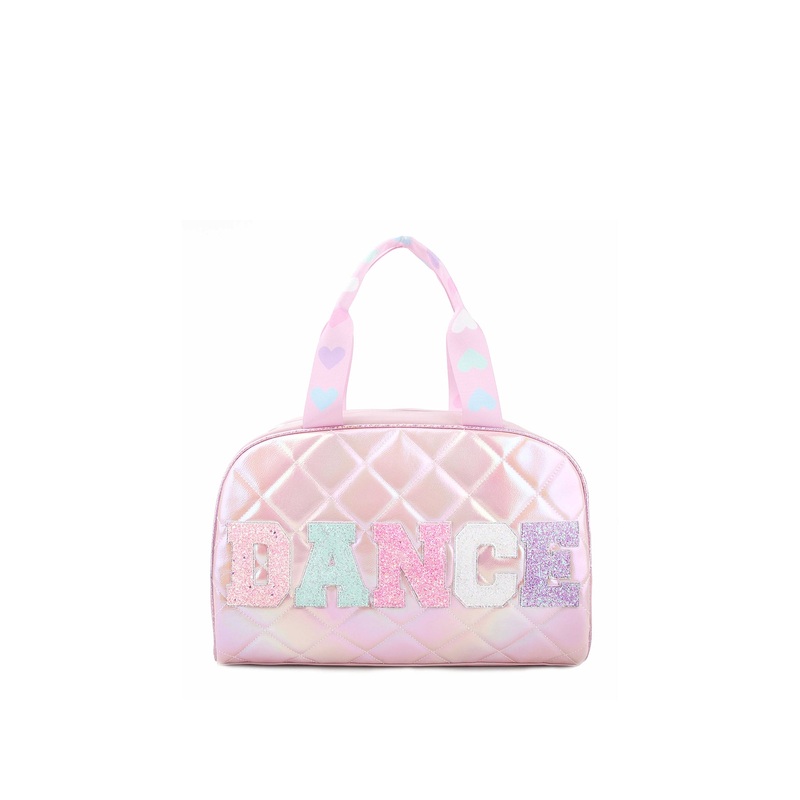 Dance Quilted Glitter Duffle Bag Red