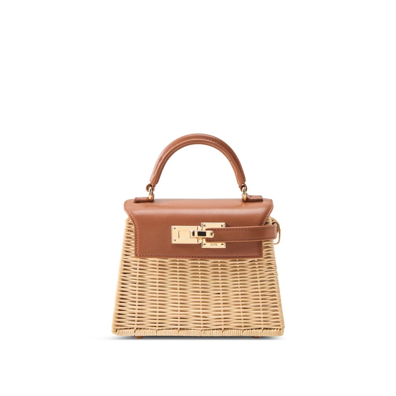 Elise Natural Rattan Bag Brown