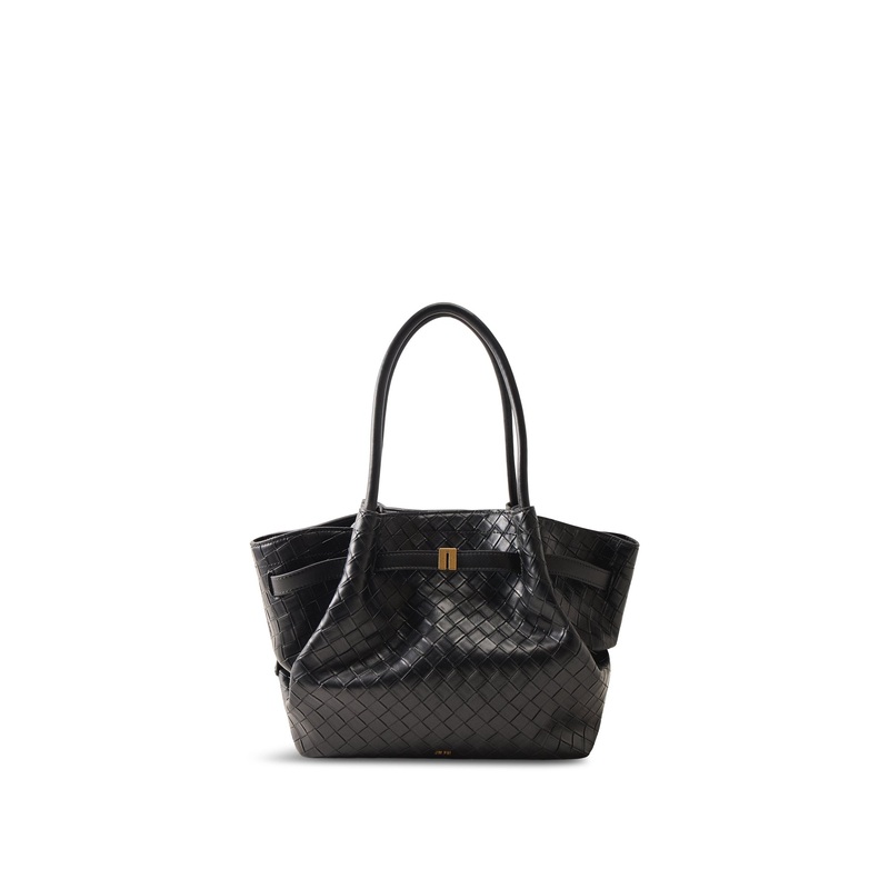 Hana Medium Weave Tote Black