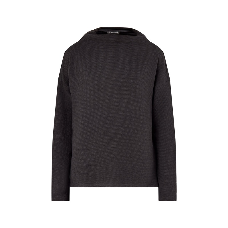 High Funnel Neck Box Top Black