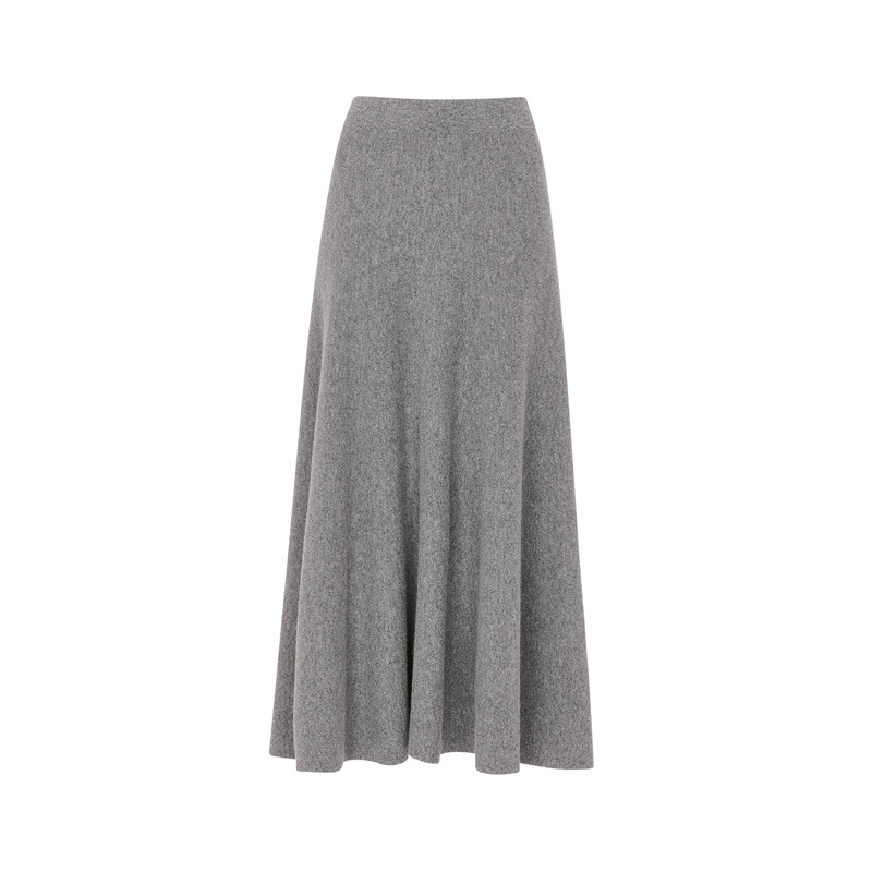 Knitted Midi Skirt Grey