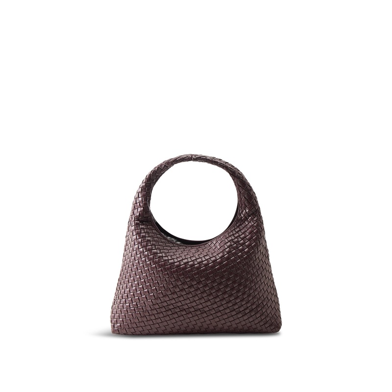 Laura Woven Shoulder Bag Burgundy