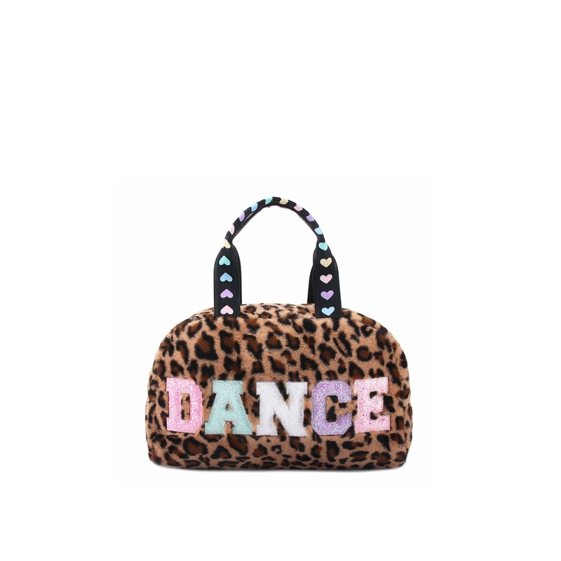 Leopard Fur Dance Medium Duffle Brown
