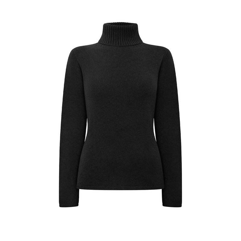 Polo Neck Jumper Black