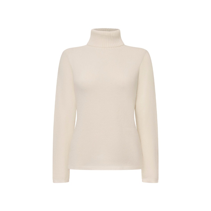Polo Neck Jumper White